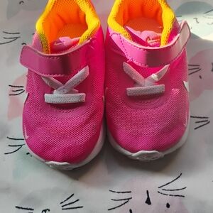 Nike Kids Pink and Yellow Sneakers